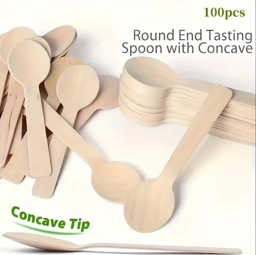 100mm birch wood spoon