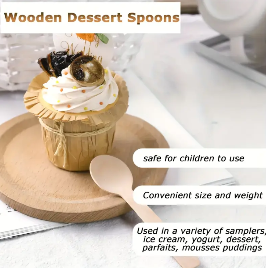 100mm birch wood spoon