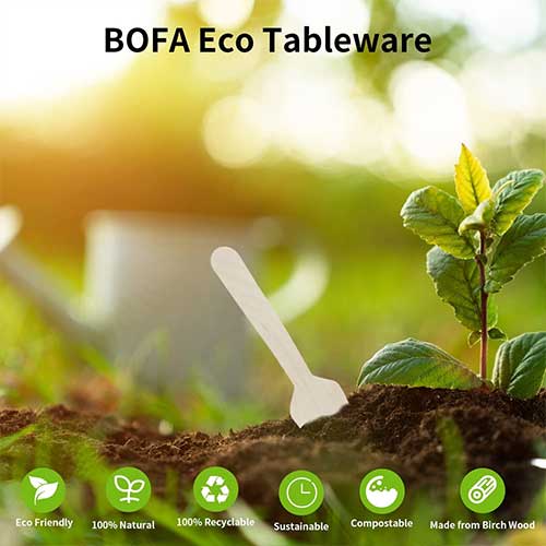 95mm birch wood square spoon