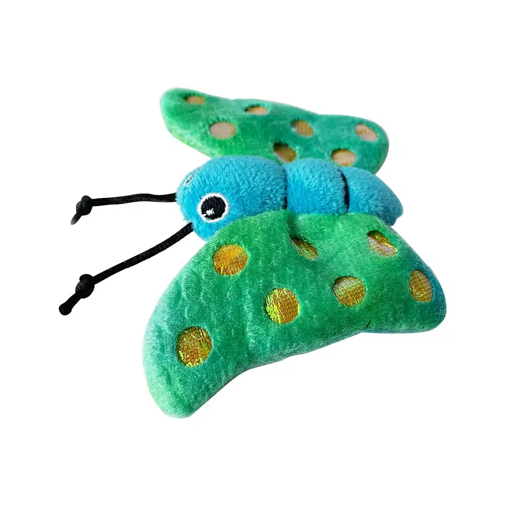 OEM ODM Fashion Colorful Butterfly Shape Plush Cat Toys