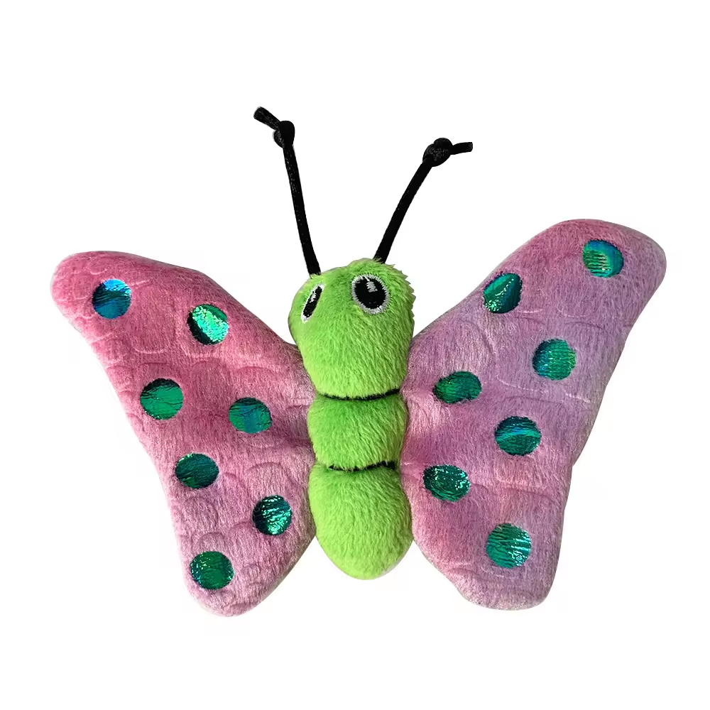 OEM ODM Fashion Colorful Butterfly Shape Plush Cat Toys