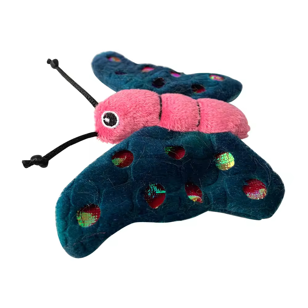 OEM ODM Fashion Colorful Butterfly Shape Plush Cat Toys