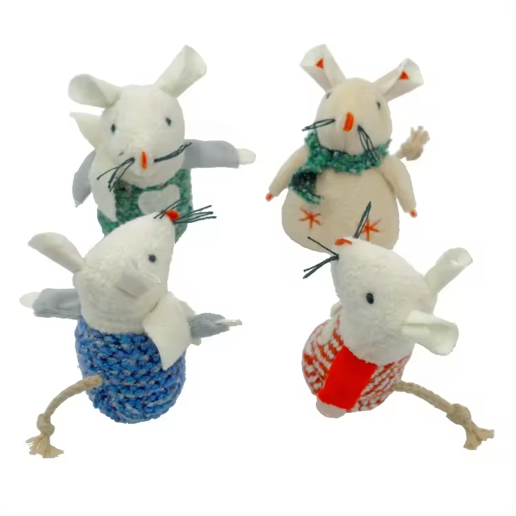 Supplied New Popular Fluffy Plush Stuffed Teaser Cute Mouse Hunt Cat Toys