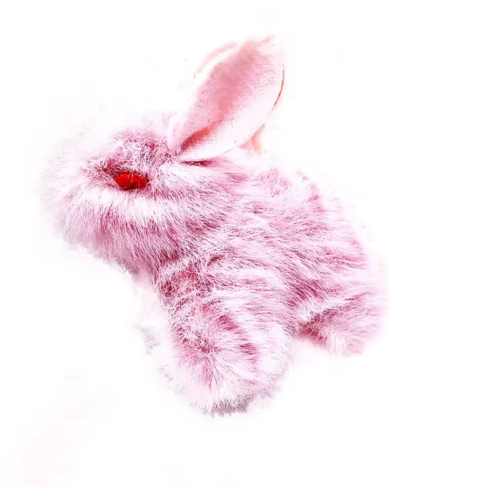 Customized Soft Shaped Plush Stuffed 100% Polyester Pink Rabbit Shops Pet Toys