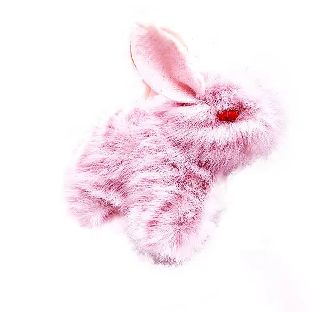 Customized Soft Shaped Plush Stuffed 100% Polyester Pink Rabbit Shops Pet Toys