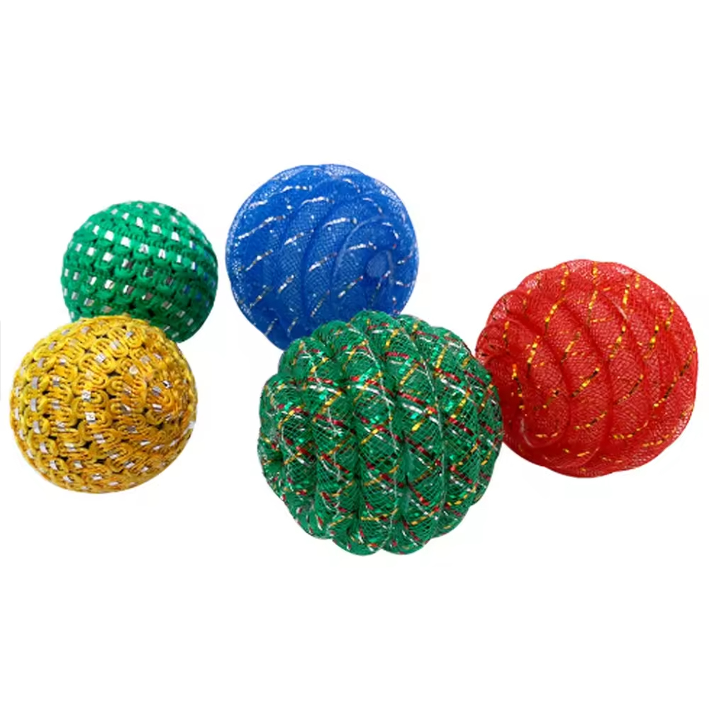 Cute Durable Chaser Scratching Fluffy Foam Balls Set 100% Polyester Red Ball Pet Cat Toys
