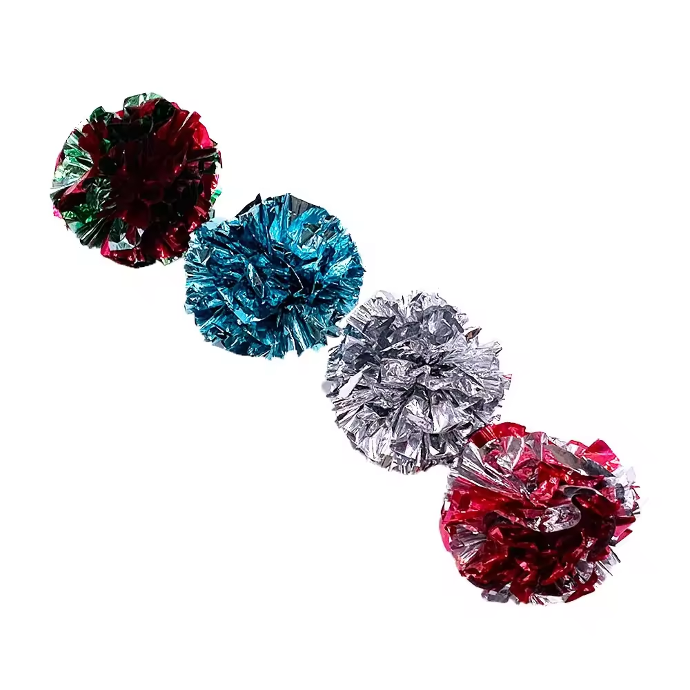 Hot Selling Customized Cute Scratching Interactive Polyester Crinkle Balls Cat Toys