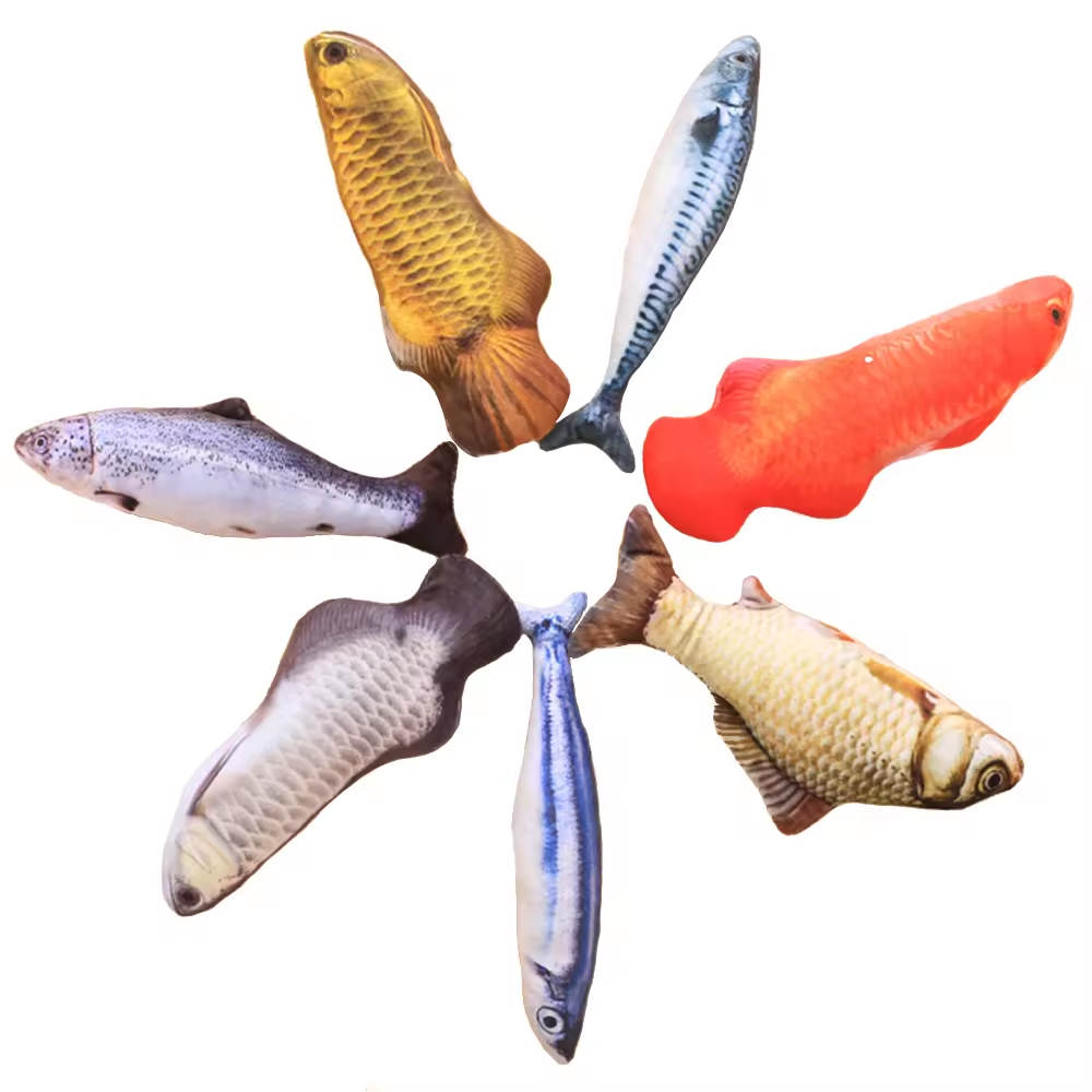 Hot Creative Simulation Anti Bite Plush Fish Catnip Pet Chewy Cat Toys