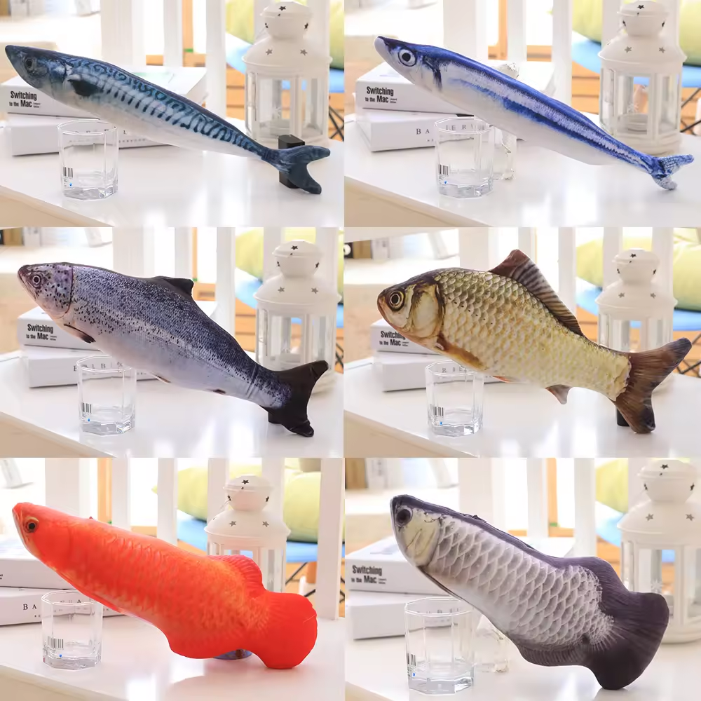 Hot Creative Simulation Anti Bite Plush Fish Catnip Pet Chewy Cat Toys