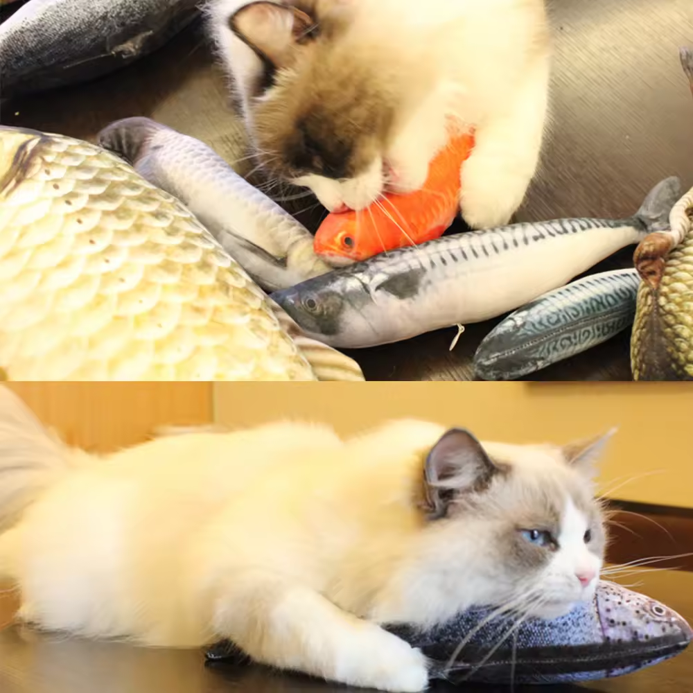 Hot Creative Simulation Anti Bite Plush Fish Catnip Pet Chewy Cat Toys