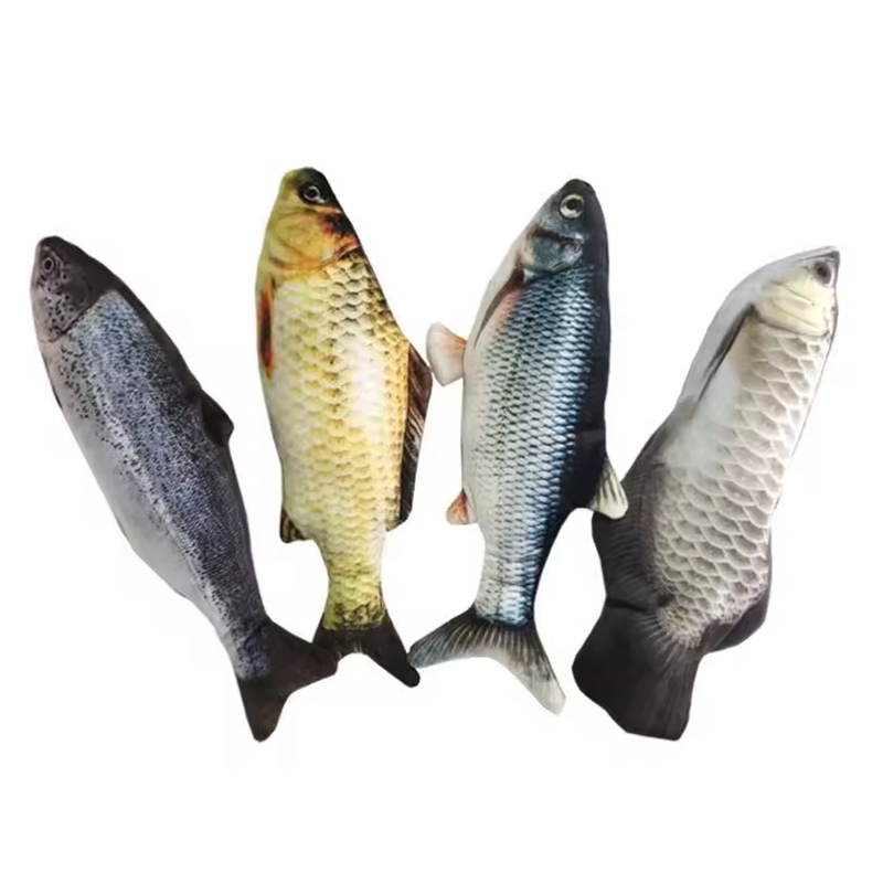 Wholesale Interactive Realistic Dropshipping Simulation Electronic Scratcher USB Charging Wiggle Moving Fish Pet Toy