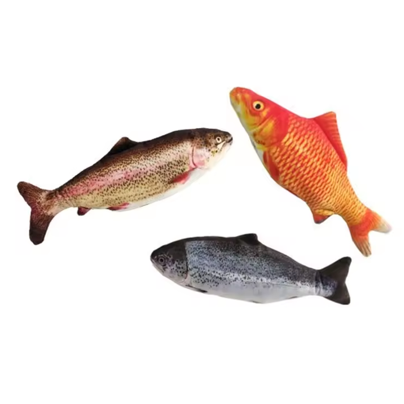 Wholesale Interactive Realistic Dropshipping Simulation Electronic Scratcher USB Charging Wiggle Moving Fish Pet Toy