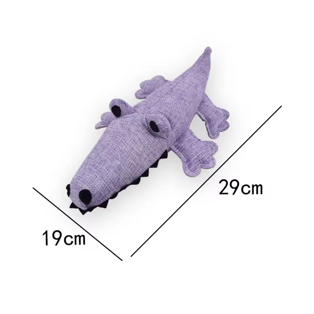 Hot Sale Crocodile Squeaky Linen Chew Dog Toy For Training
