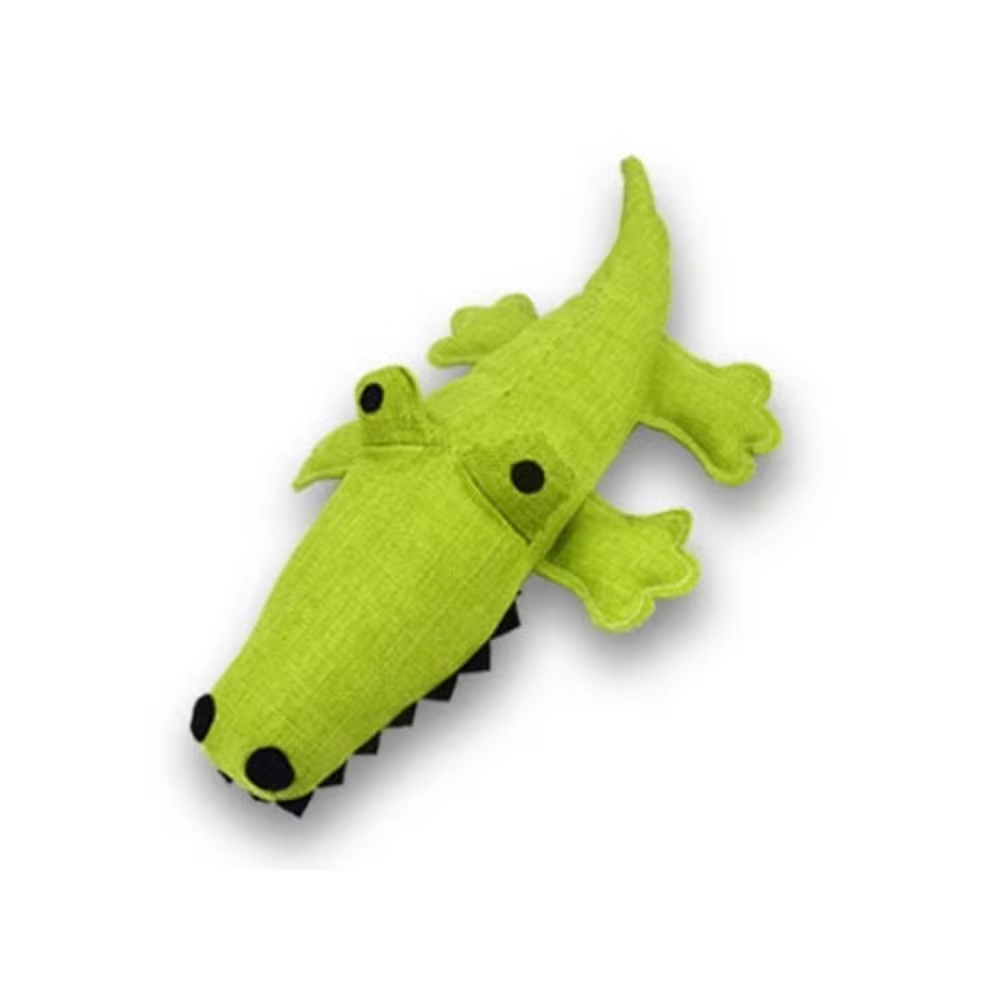 Hot Sale Crocodile Squeaky Linen Chew Dog Toy For Training