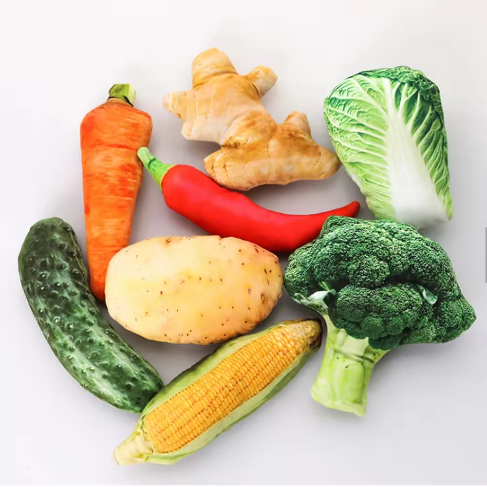 RTS Big Size Interactive Simulation Vegetable Plush Squeaky Chewy Dog Cat Pet Toys