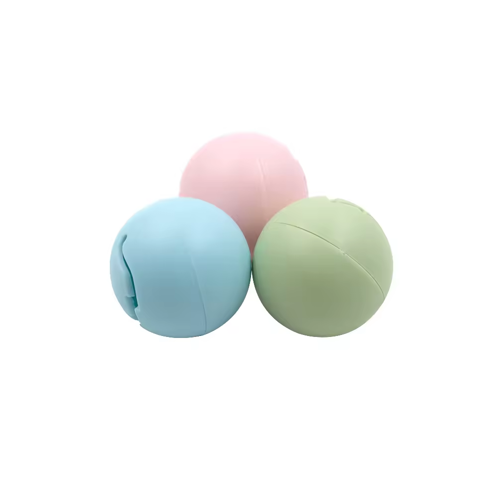 Hot sale Cute Three Pink Bell Green Catnip Chasing Blue Electronic LED Light Cat Ball Toy Set