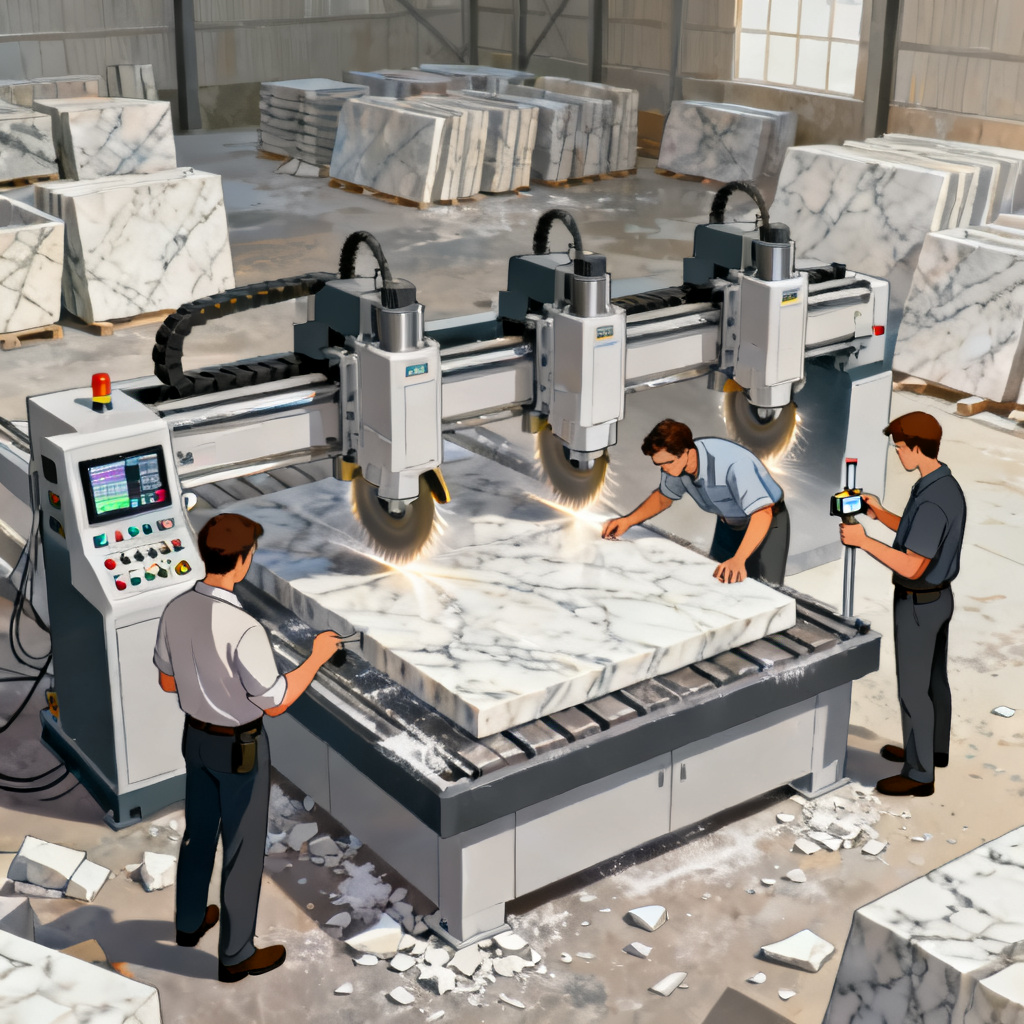 3 Heads 45° Miter Cutter: The Best Solution for Complex Stone Cutting Projects