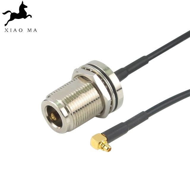 N Bulkhead Jack Straight to MMCX Plug Right Angle Connector RF Cable Assembly XMR-SPTX46