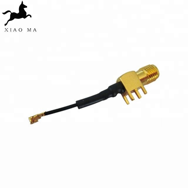 SMA Right Angle Jack Bulkhead to IPEX RG1.13 Cable 6GHZ RF Pigtails XMR-SPTX31