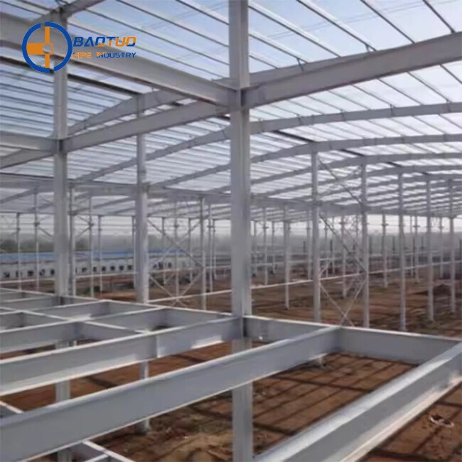 Modern 3-Story Large Span Prefabricated Steel Structure Building Design for Urban Office/Hotel
