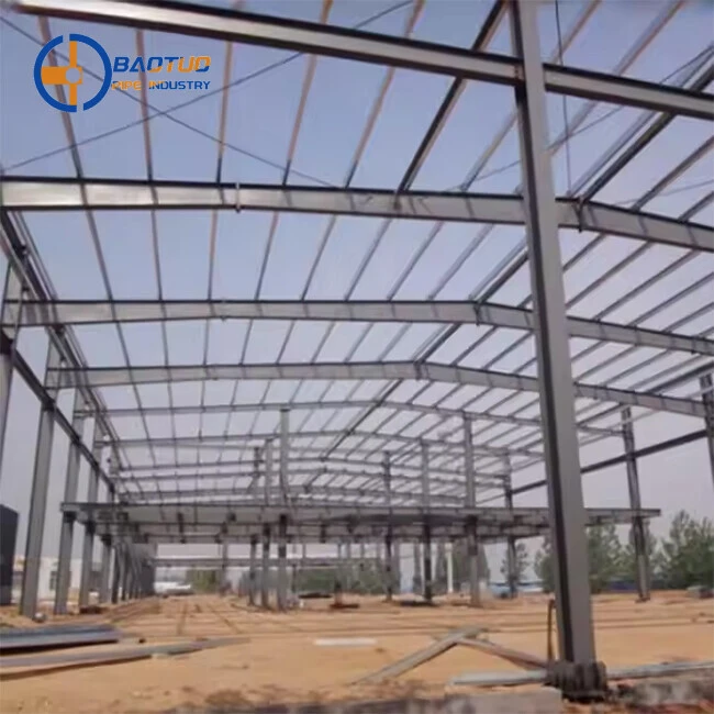 Modern 3-Story Large Span Prefabricated Steel Structure Building Design for Urban Office/Hotel