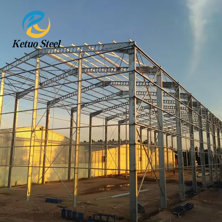 Hurricane Resistant Light Steel Structure Factory Workshop Hangar Prefab Steel WarehousePrefabricated Steel Structures Building