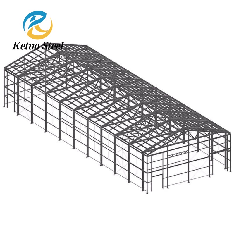 Hurricane Resistant Light Steel Structure Factory Workshop Hangar Prefab Steel WarehousePrefabricated Steel Structures Building
