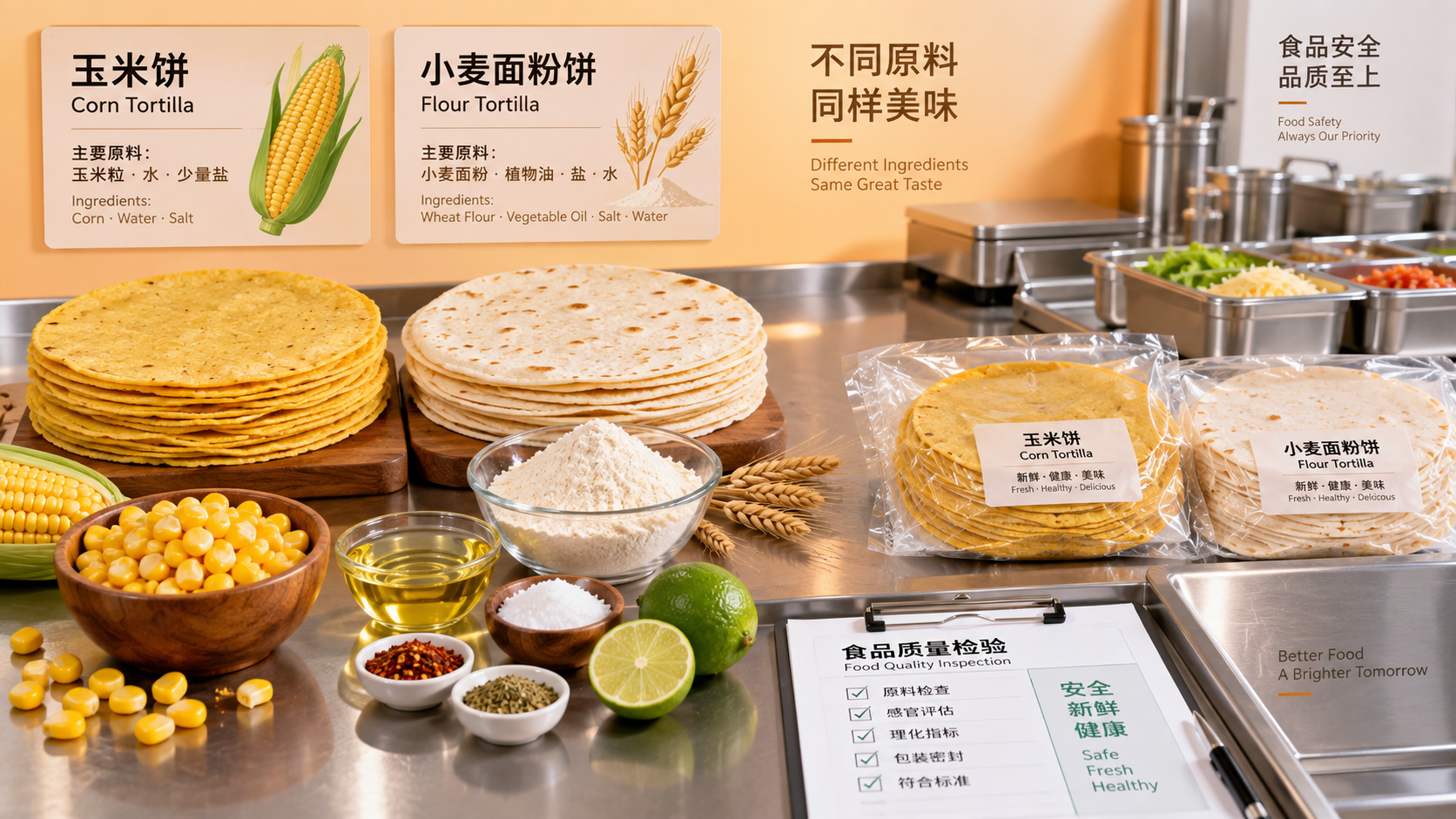 供餐饮服务使用的墨西哥玉米饼含有哪些成分