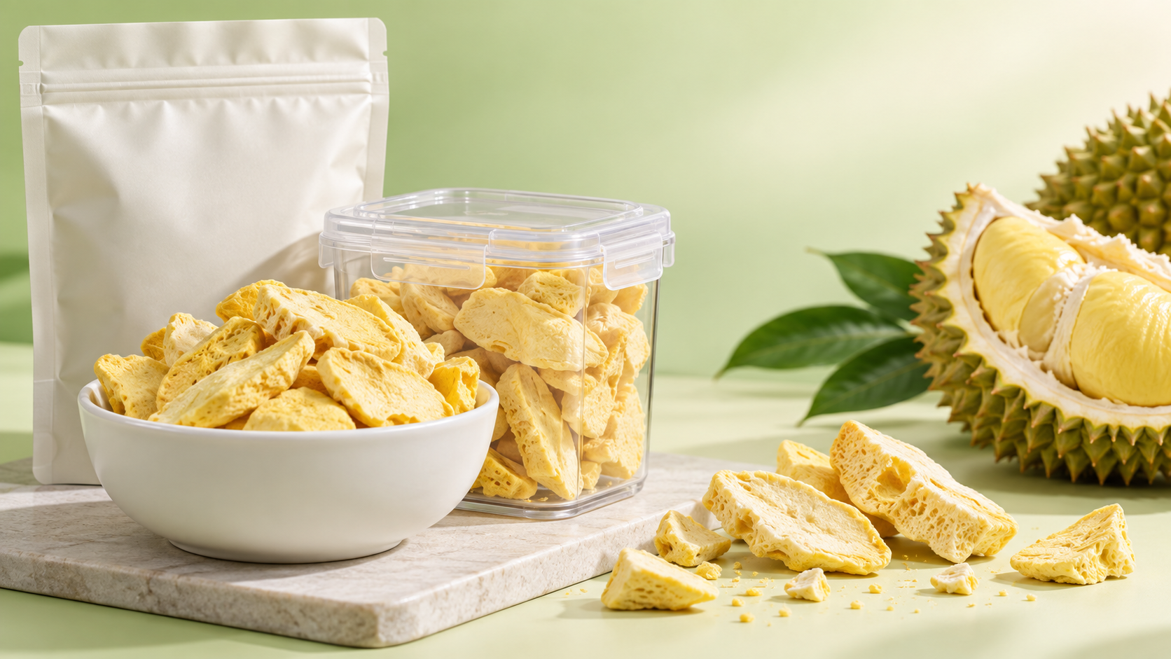 Is freeze-dried durian a good snack option for portion-controlled diets