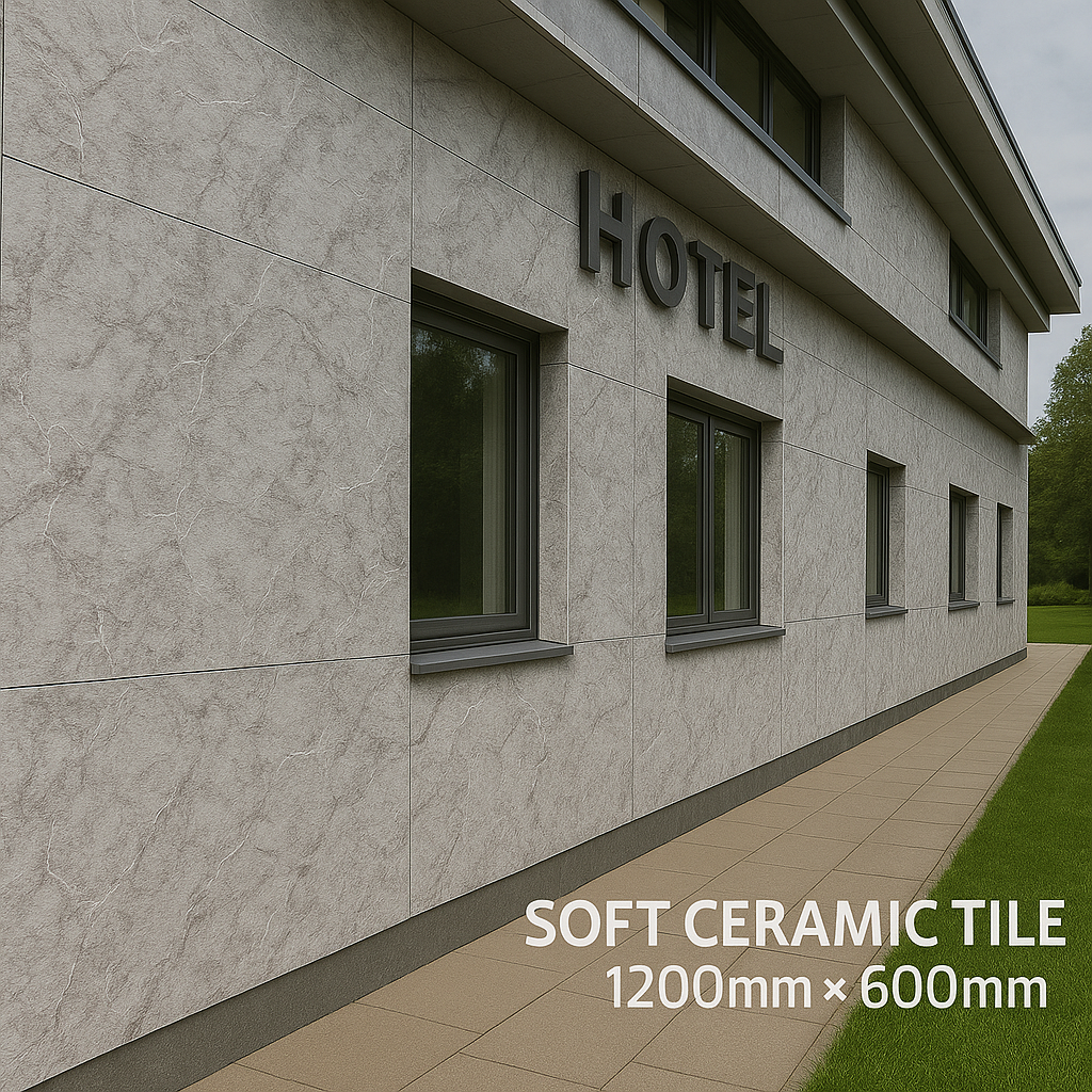 Outdoor flexible ceramic tile