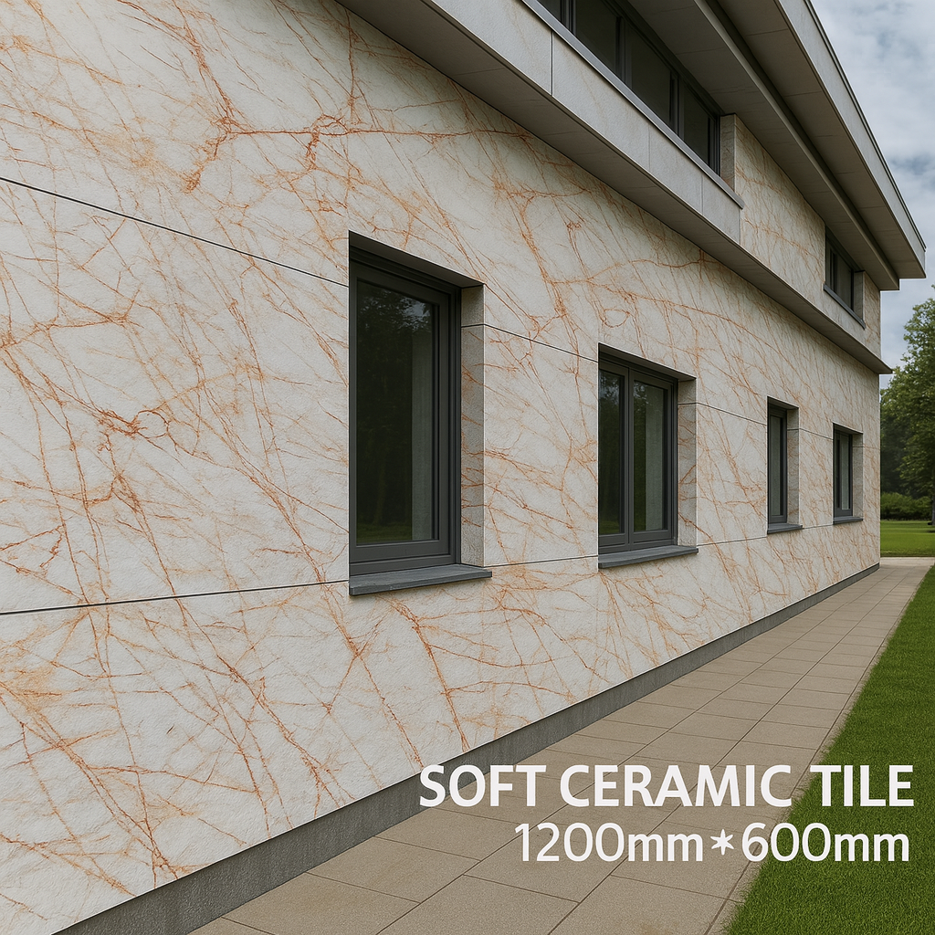 Outdoor flexible ceramic tile