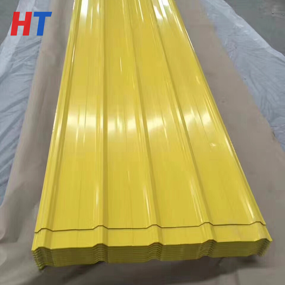 RAL1018 Yellow Color Zinc Coated Glavanized Metal Roof Sheets Full Hard PE painting