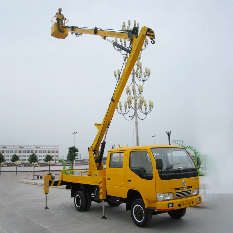 Vehicle mounted articulated boom lift
