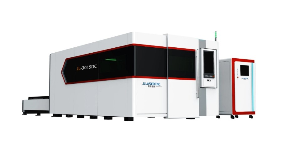 JL3015DC enclosed sheet metal fiber laser cutting machine with exchange table