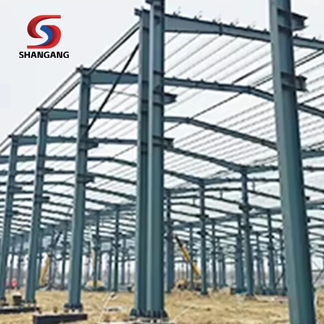 Light Metal Building Construction Gable Frame Prefabricated industrial Steel Structure Low CostWarehouse Factory Design