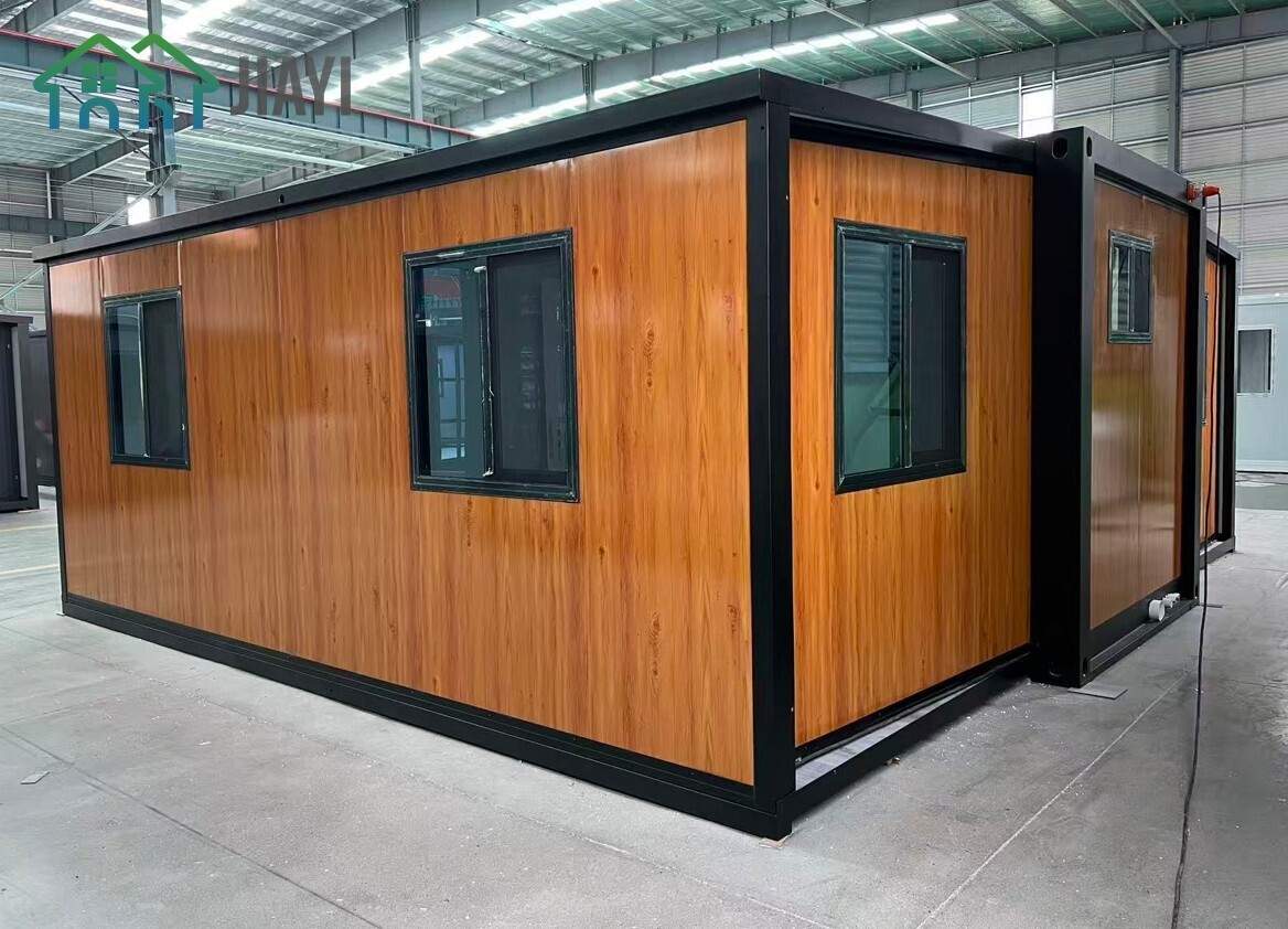 Modern Wood Grain Color 20FT Modular Expandable Foldable House Villa CE Approved