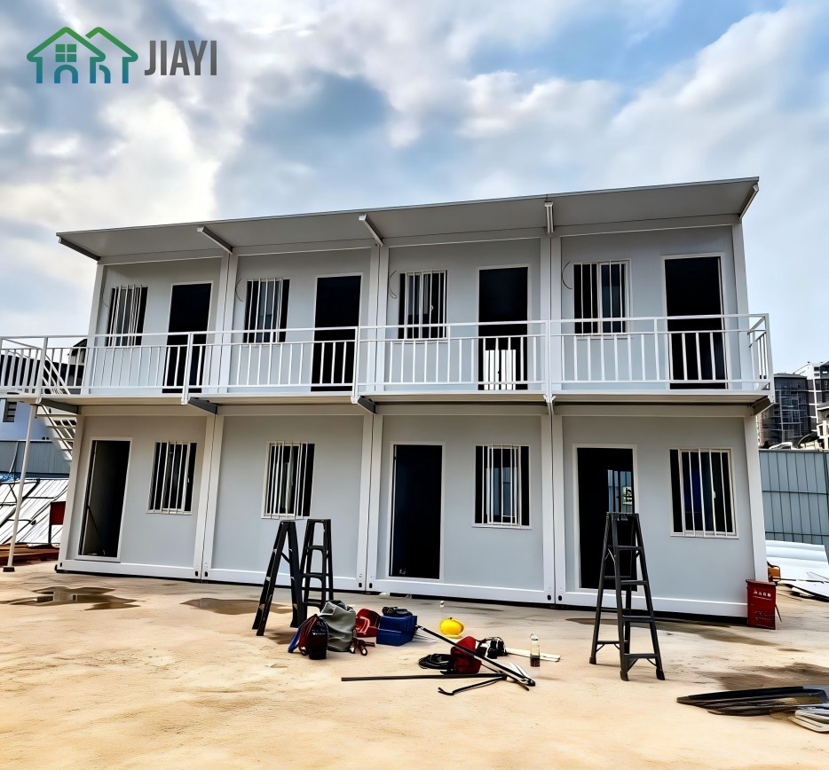 Fast Install Prefab Flat Container House Two -Story Worker Dormitory Office Equipped Bathroom