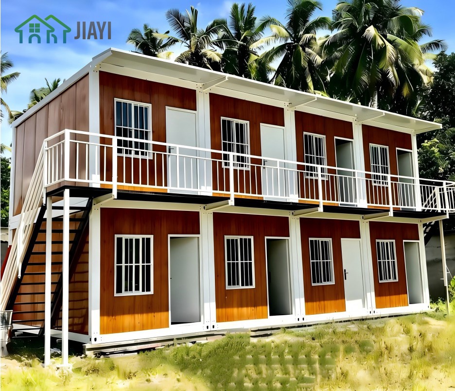 Fast Install Prefab Flat Container House Two -Story Worker Dormitory Office Equipped Bathroom