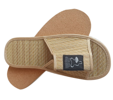 Wholesale open toe spa bamboo straw material home slippers, biodegradable zori slippers bamboo sandals