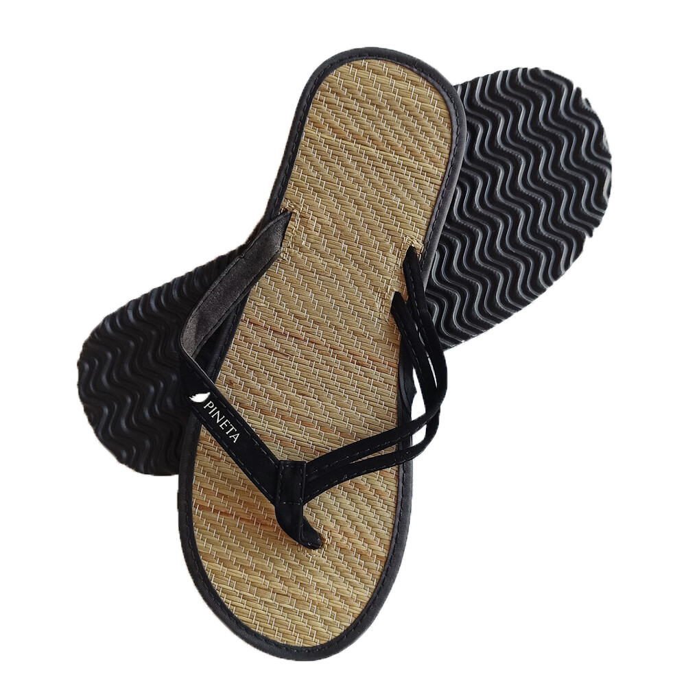 Wholesale open toe spa bamboo straw material home slippers, biodegradable  bamboo flip flop 
