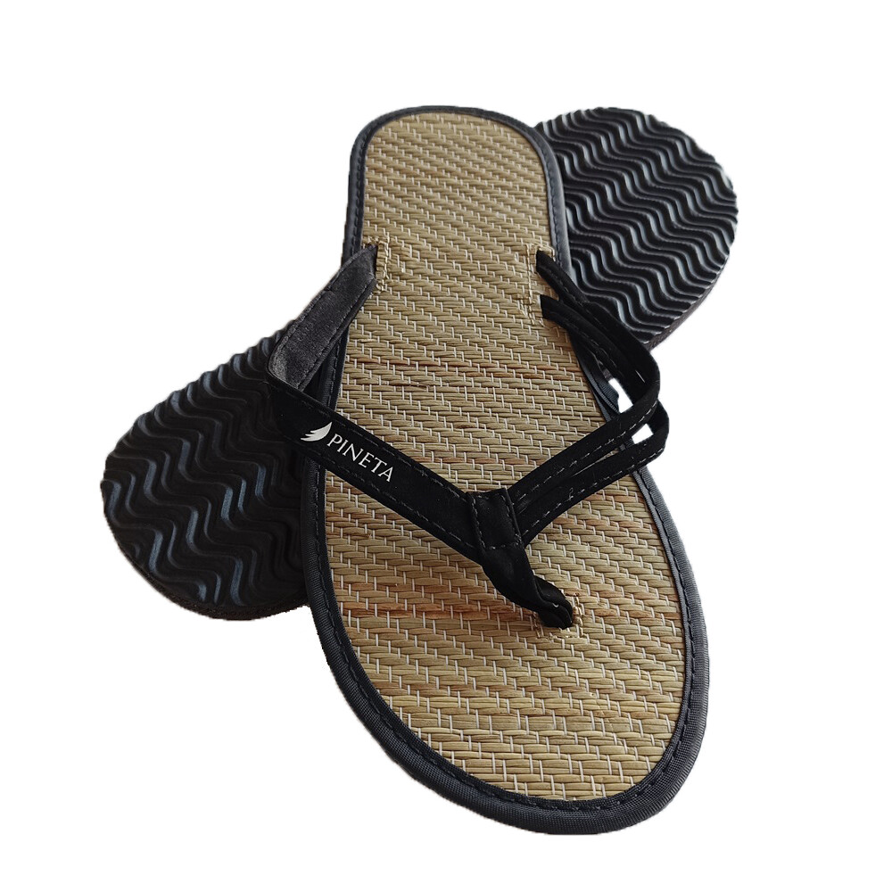 Wholesale open toe spa bamboo straw material home slippers, biodegradable  bamboo flip flop 
