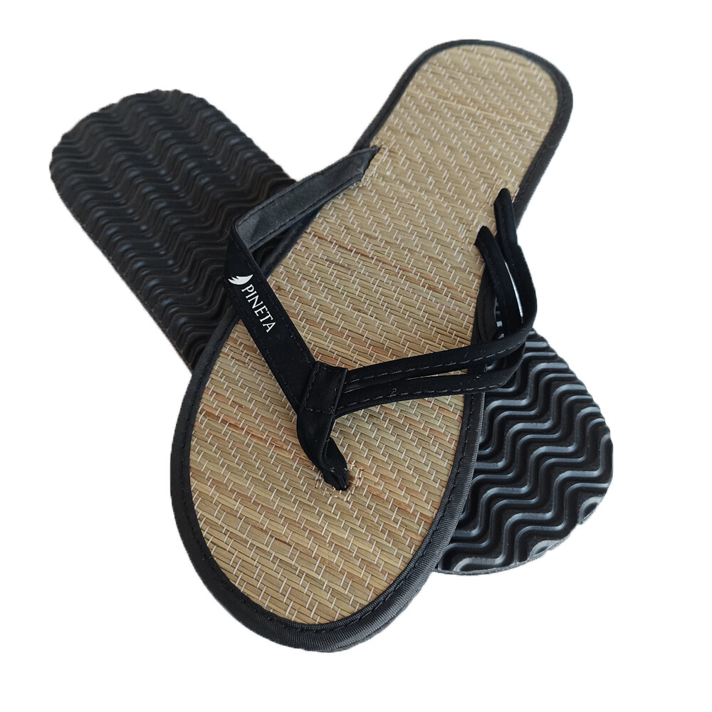 Wholesale open toe spa bamboo straw material home slippers, biodegradable  bamboo flip flop 