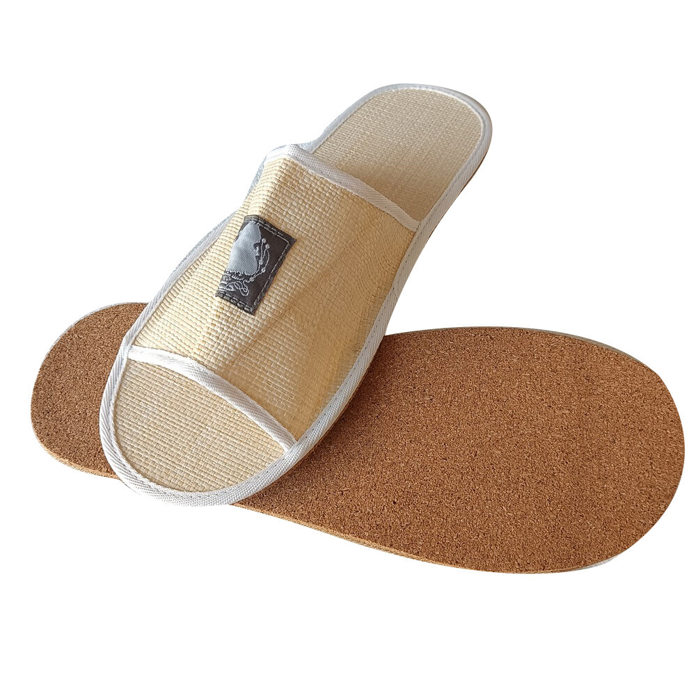 Eco-friendlyopen toe spa bamboo straw material home slippers, biodegradable zori slippers bamboo sandals