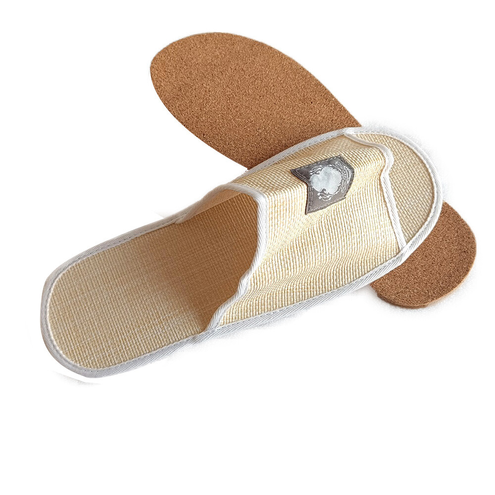 Eco-friendlyopen toe spa bamboo straw material home slippers, biodegradable zori slippers bamboo sandals