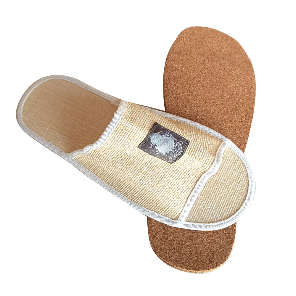 Eco-friendlyopen toe spa bamboo straw material home slippers, biodegradable zori slippers bamboo sandals