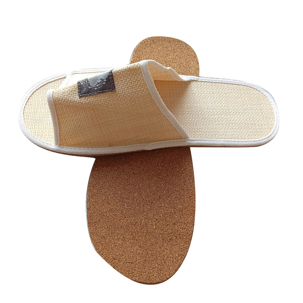 Eco-friendlyopen toe spa bamboo straw material home slippers, biodegradable zori slippers bamboo sandals