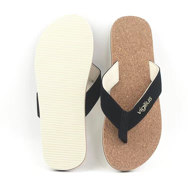 Eco-friendly hotel slippers flip flop cork sole 11inch 12inch 