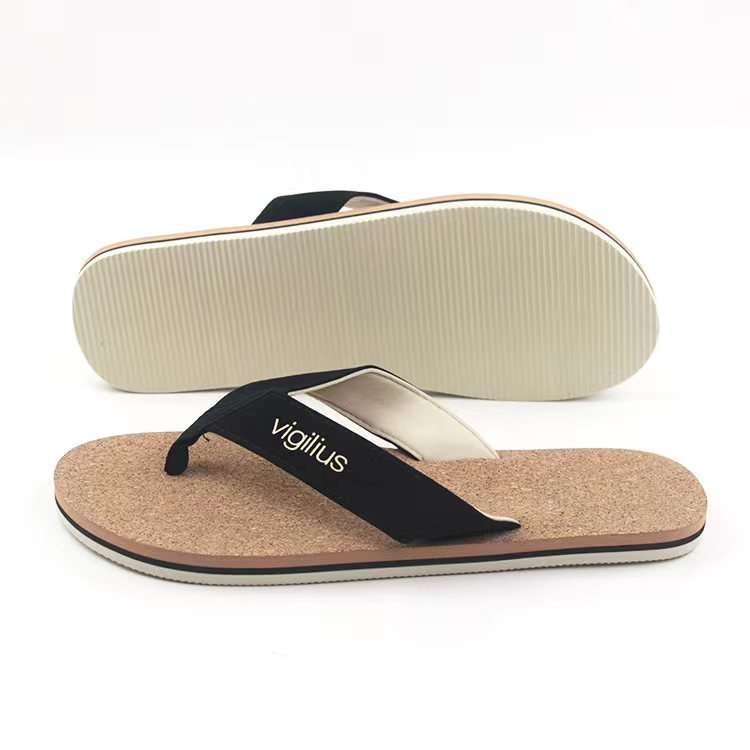 Eco-friendly hotel slippers flip flop cork sole 11inch 12inch 