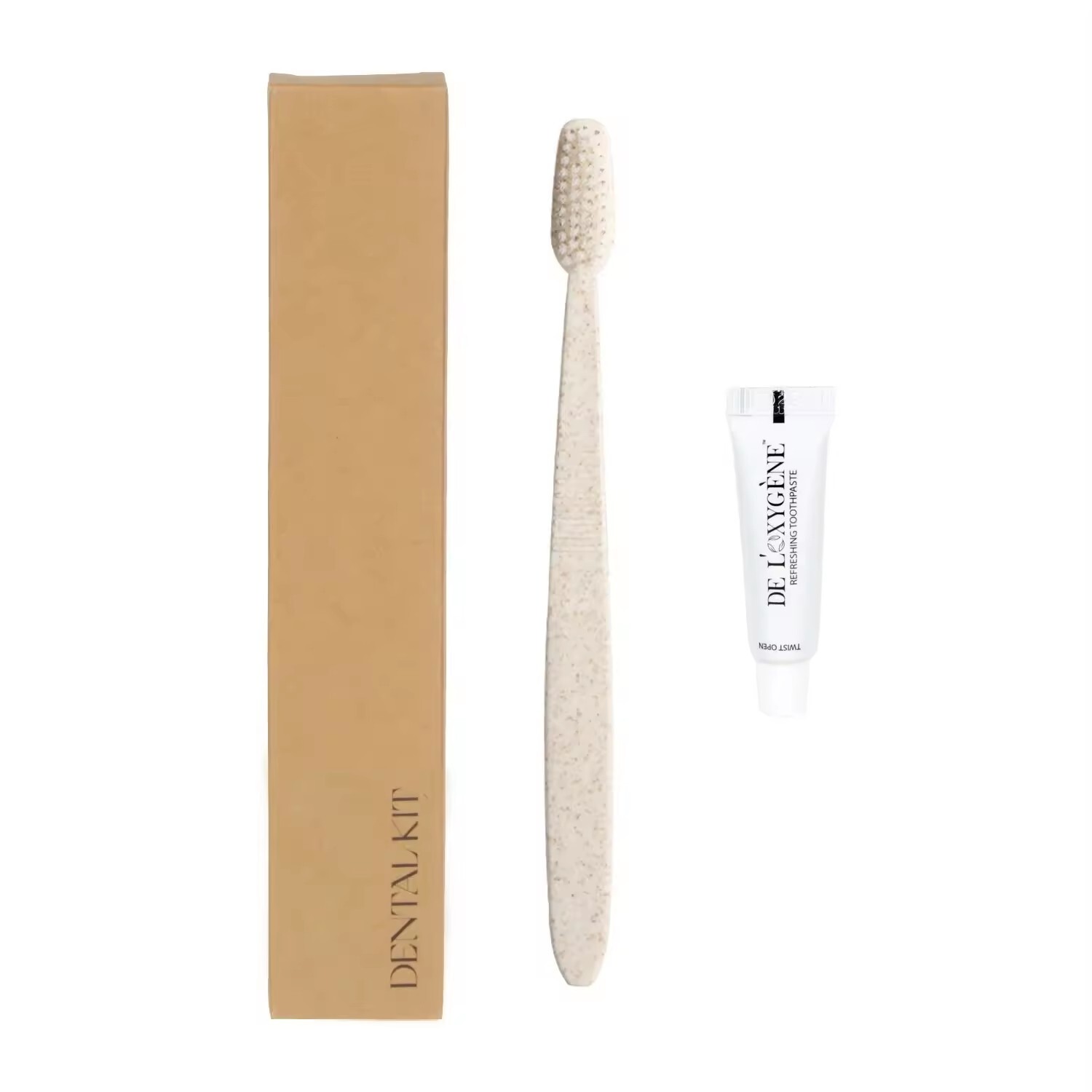 Biodegradable  friendly Customized Wholesale Hotel Supplies and Hotel Amenities Disposable Amenity Set Corn starch 