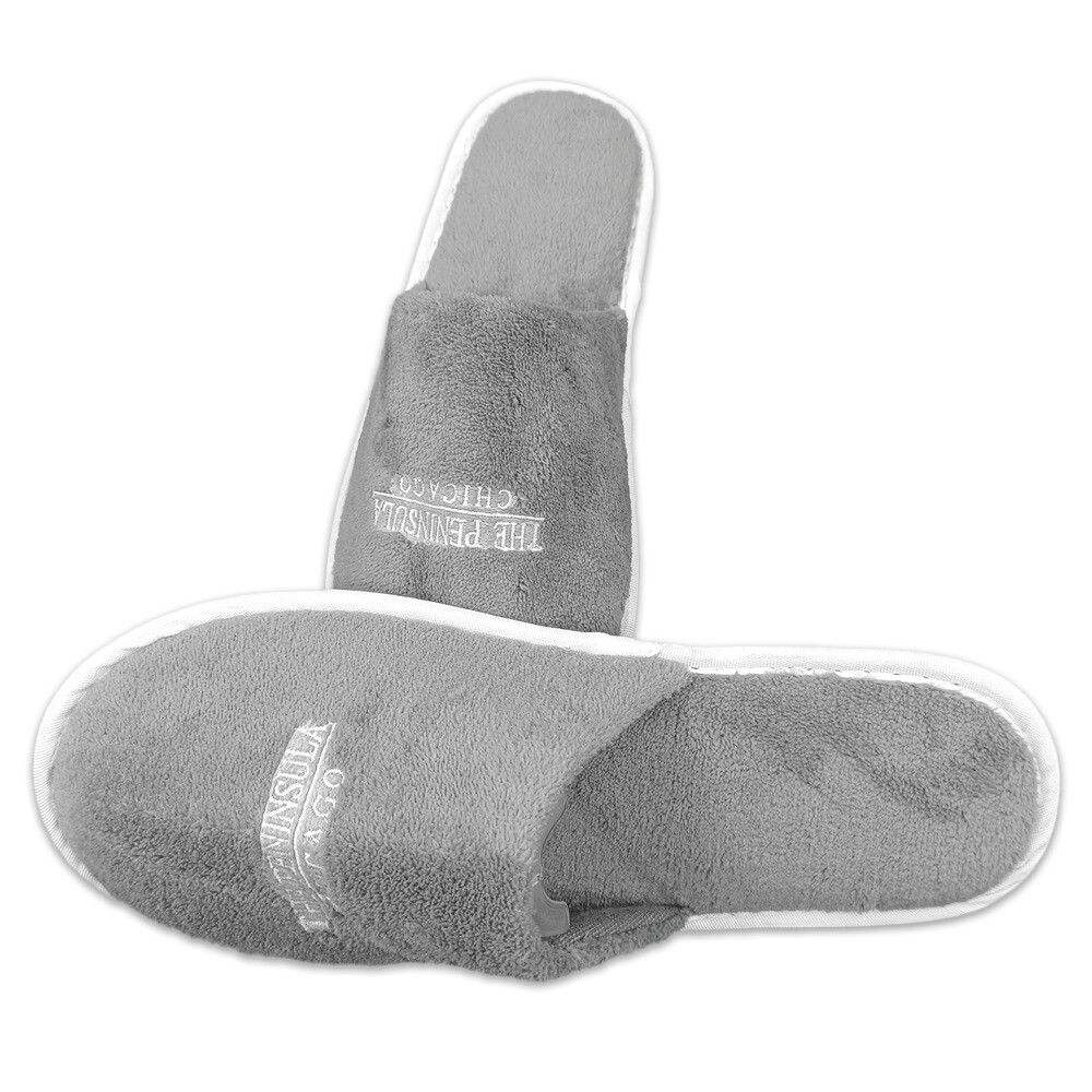 Five star hotel slippers normal basic model EVA anti-slip dot cloth sole cotton upper 11inch 12inch White 